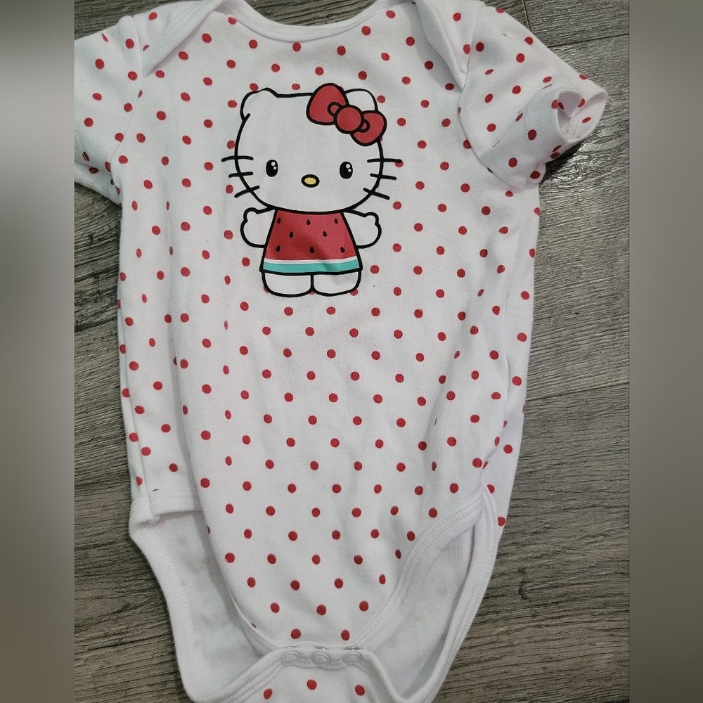 Hello Kitty by Sanrio INFANT Girls Onesie 18 MONTHS Watermelon Polka Dot